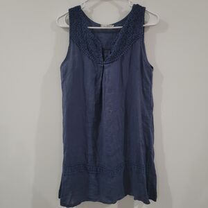 Blu Orchid Womens Linen Dress Size Small Knee Length Blue Made In Italy Vacation